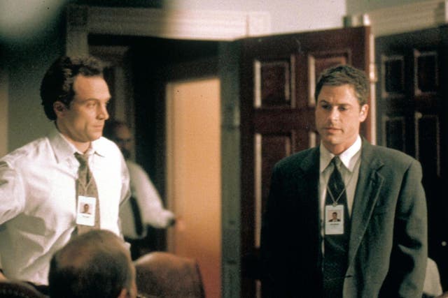 Bradley Whitford (left) and Rob Lowe in The West Wing, 1999