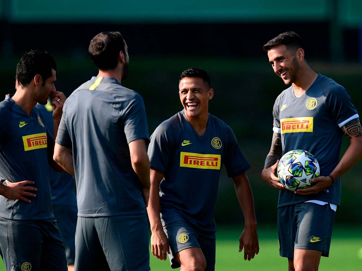 Alexis Sanchez during Inter training