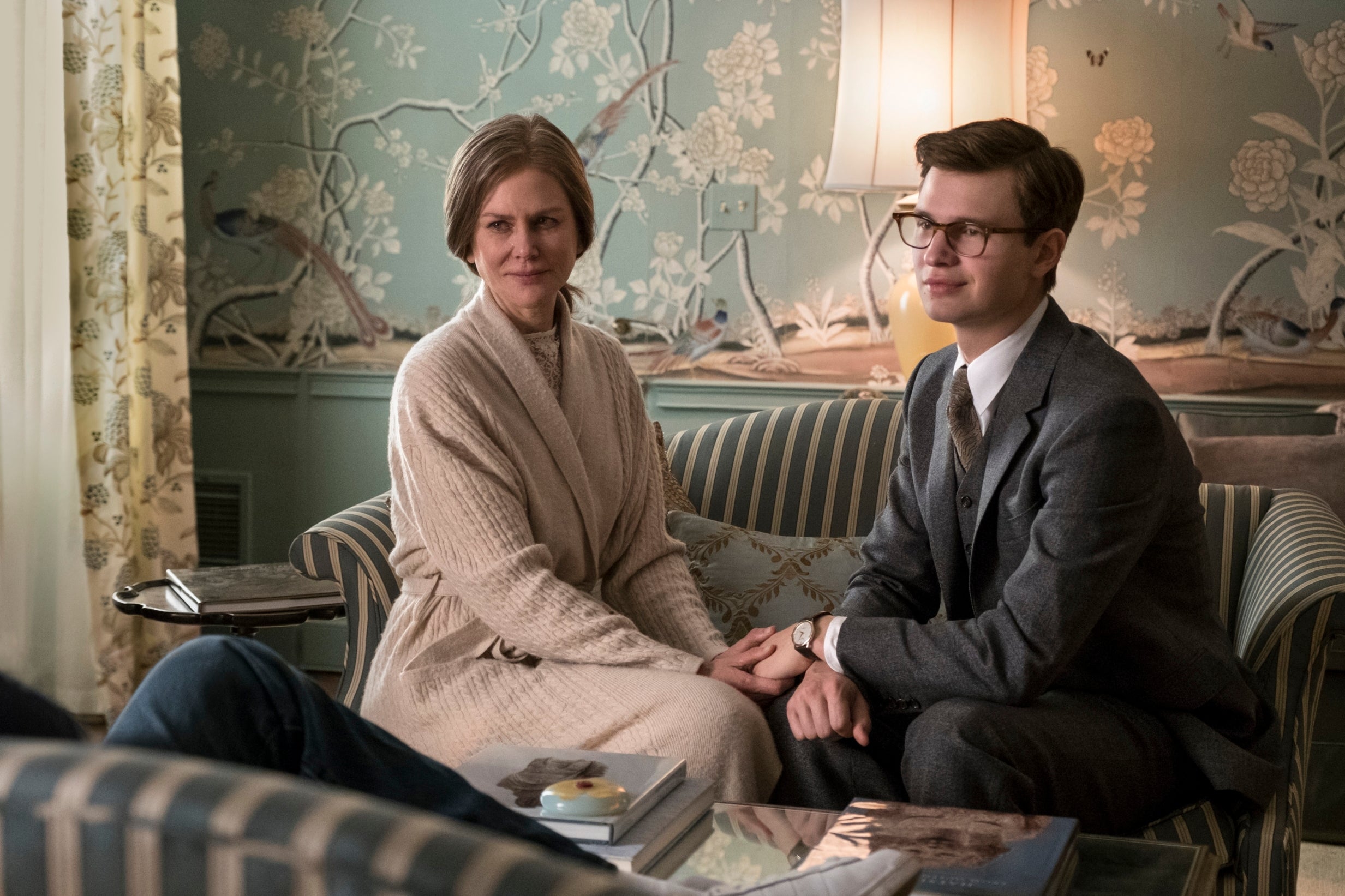 Nicole Kidman as Mrs Barbour and Ansel Elgort as Theo Decker in ‘The Goldfinch’