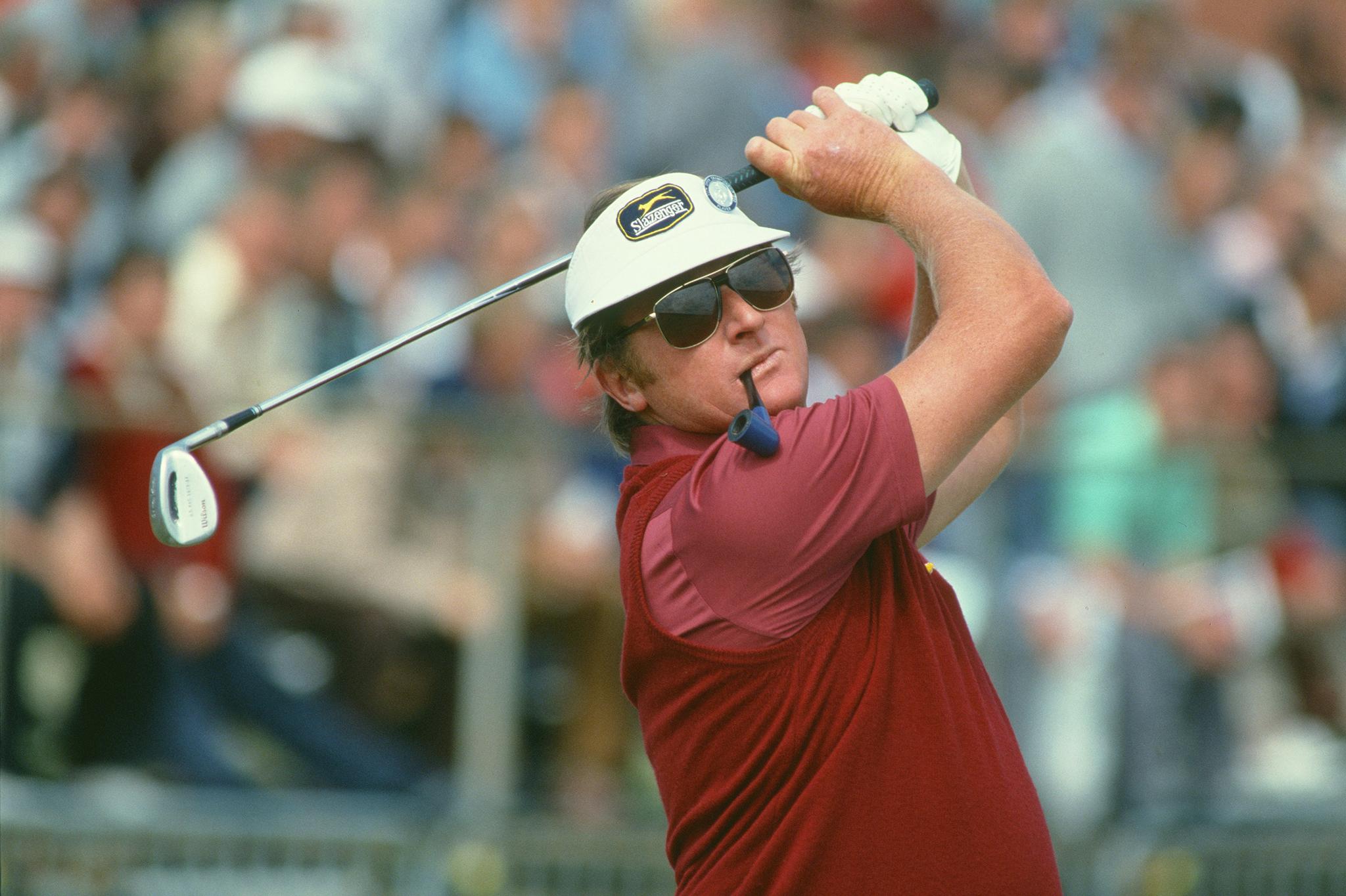Barnes plays at the 1982 Open Championship at Royal Troon Golf Club in Scotland