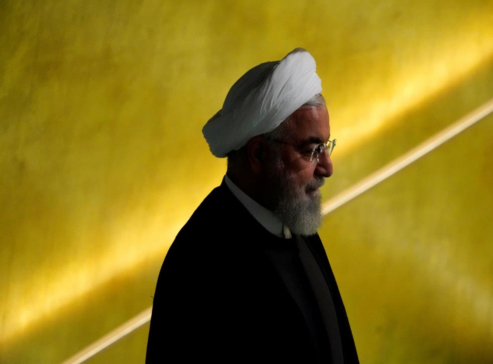Iran president Hassan Rouhani at the United Nations general assembly