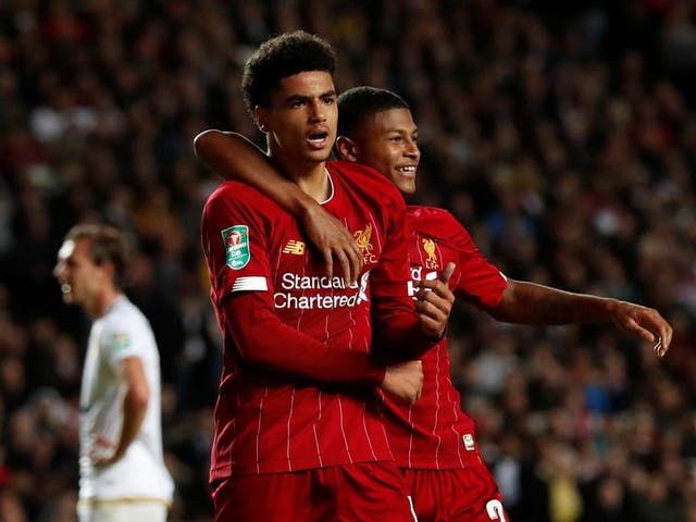 Liverpool's Ki-Jana Hoever celebrates scoring