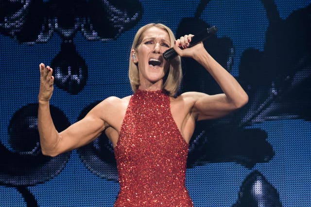 Celine Dion performing on the opening night of her new world tour Courage
