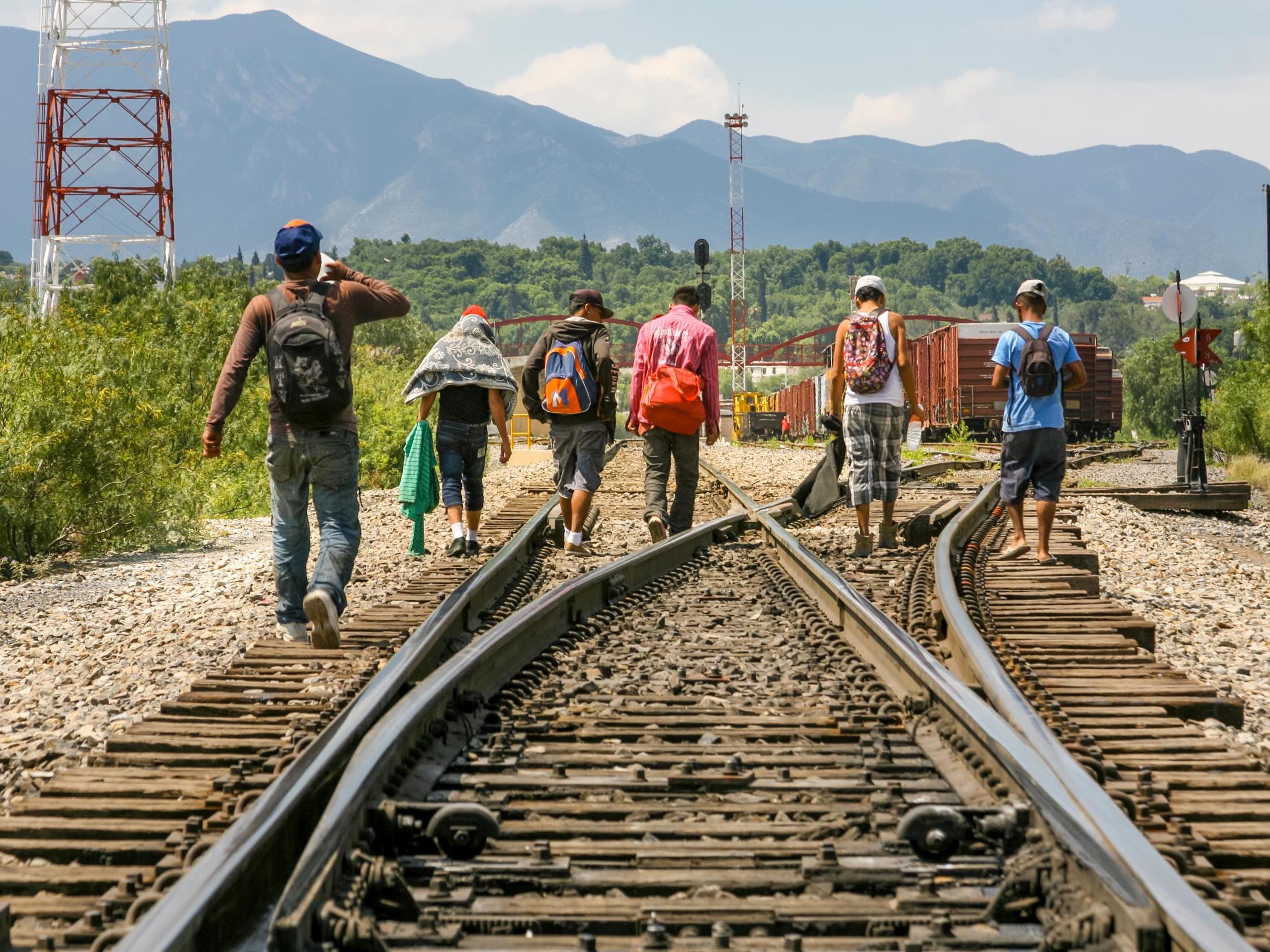 Refugees travelling to the border of the United States and Mexico, 16 June, 2019.