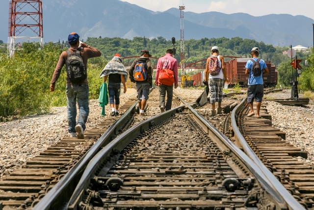 Refugees travelling to the border of the United States and Mexico, 16 June, 2019.