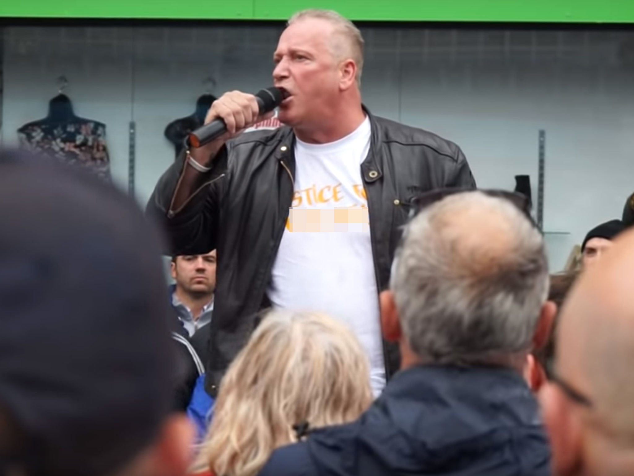 Billy Charlton speaking at a rally in Sunderland in June 2017