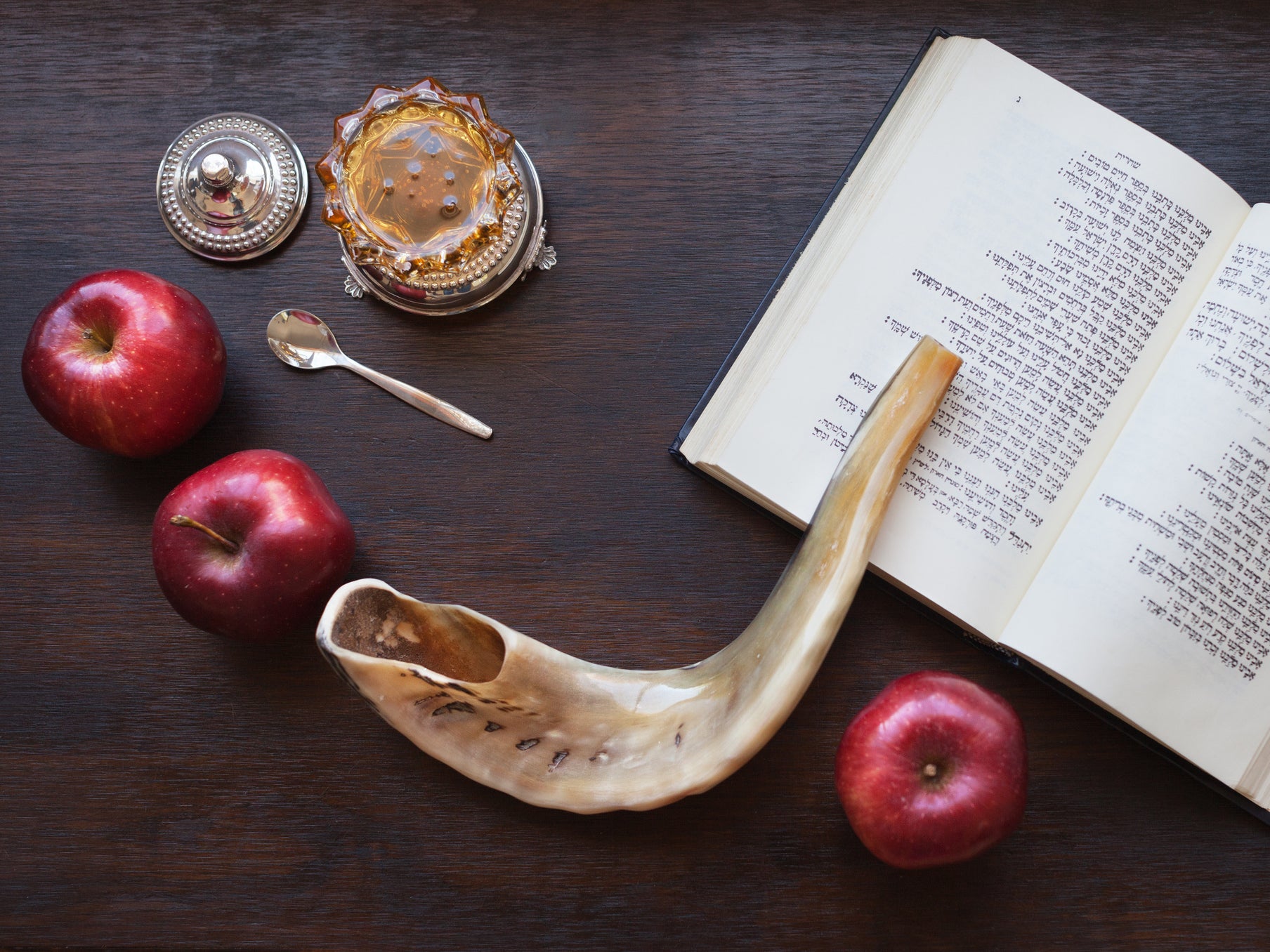 A shofar, such as the one pictured, is often blown on Rosh Hashanah and Yom Kippur