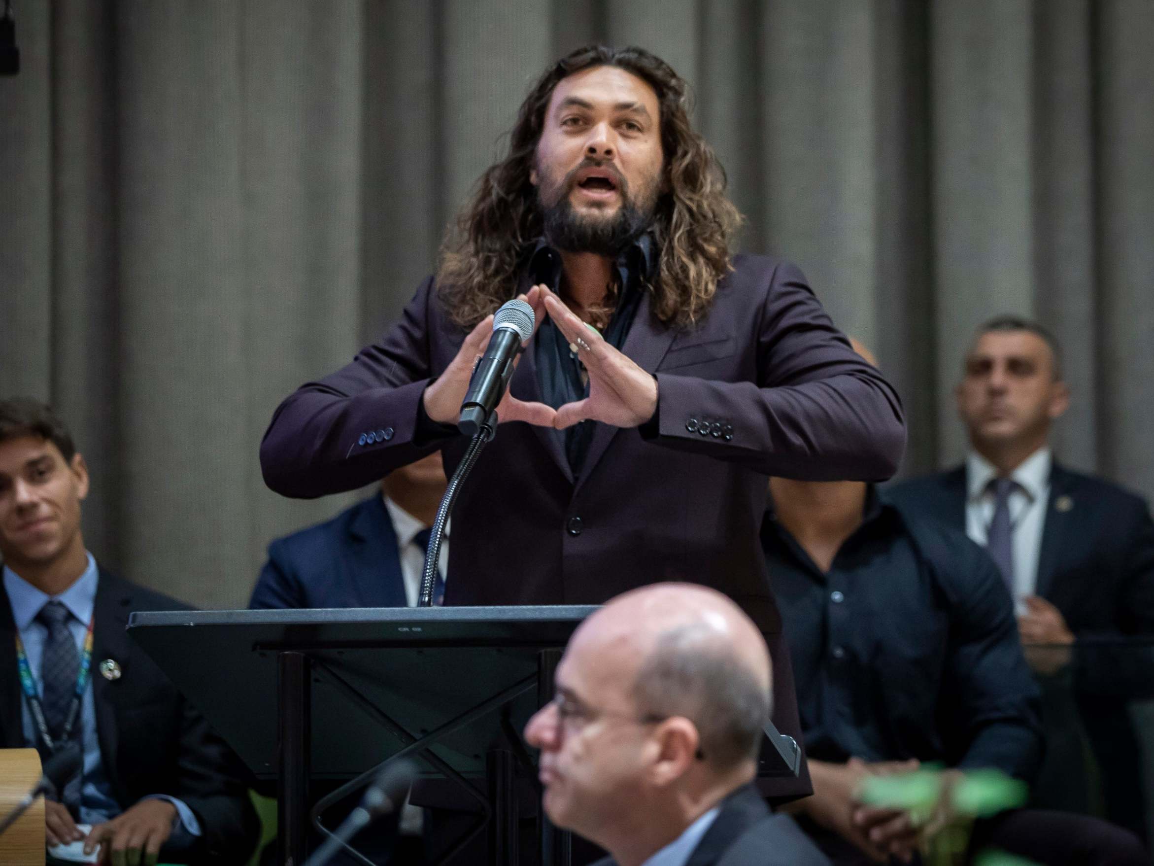 Jason Momoa delivers powerful speech on ‘global crisis’ of climate change at UN - The Independent