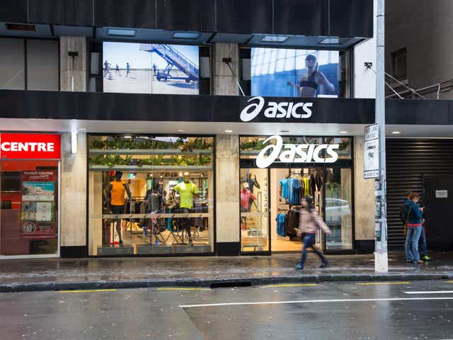 The large screen outside this Asics store was hijacked by hackers