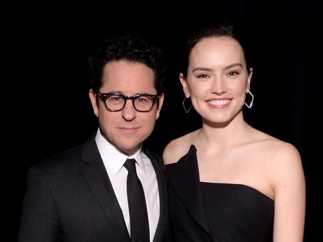 JJ Abrams and Daisy Ridley at a Star Wars: The Rise of Skywalker event in April 2019