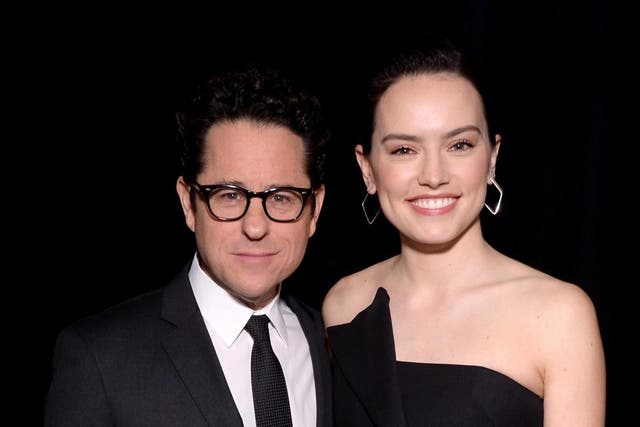 JJ Abrams and Daisy Ridley at a Star Wars: The Rise of Skywalker event in April 2019