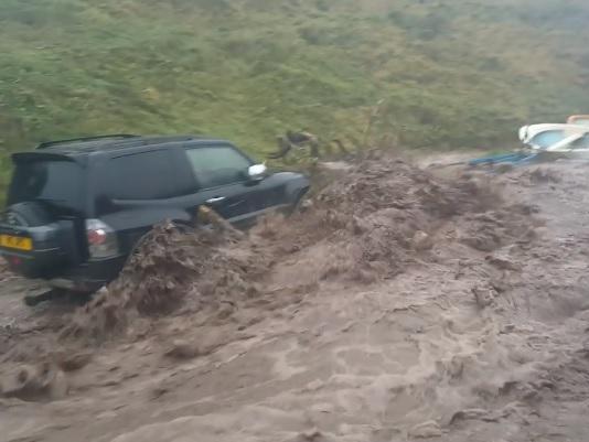Video of the flooding in Aberdeenshire after heavy rain hit northeast Scotland