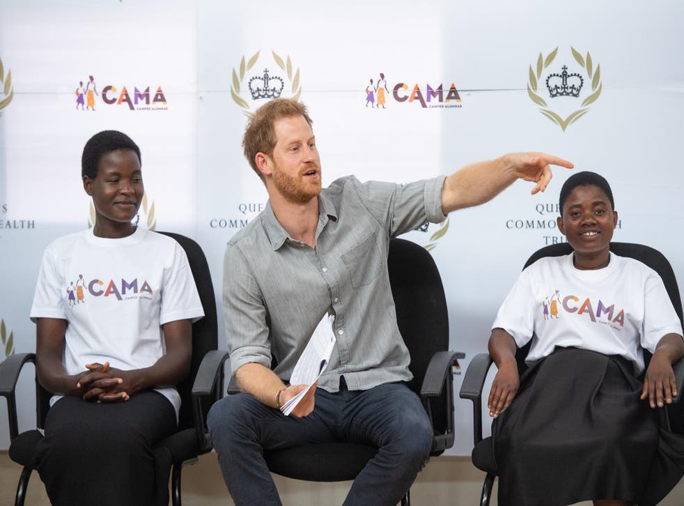 Prince Harry learns about the CAMA network and how it is supporting young women in Malawi