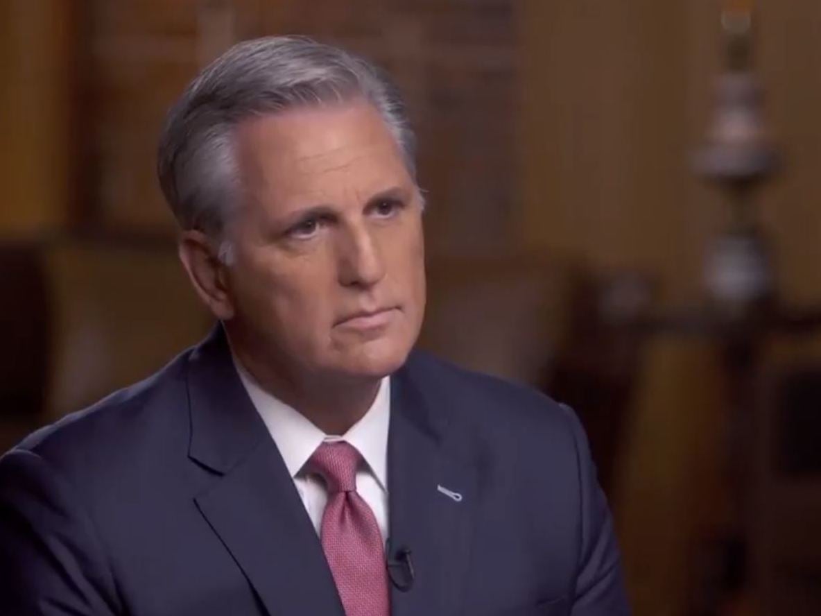 &apos;You just added another word&apos;: Republican house leader Kevin McCarthy appears to learn about Trump&apos;s damning quote in TV interview