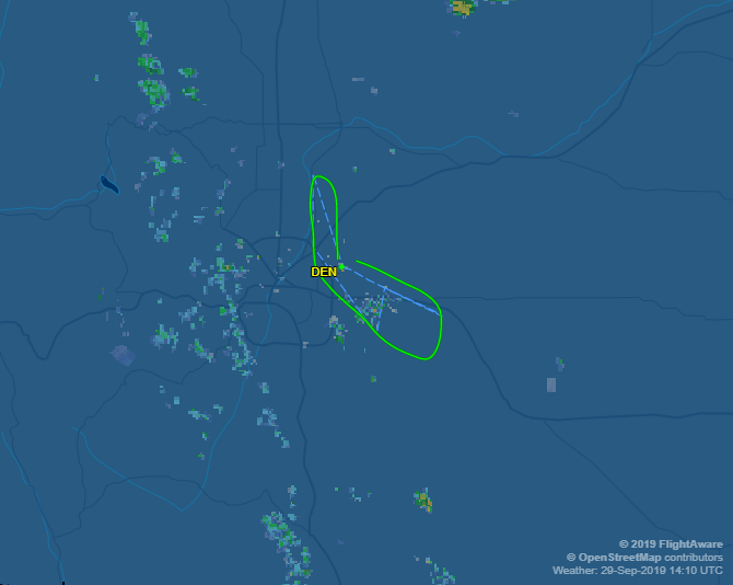 The United flight circled Denver before landing