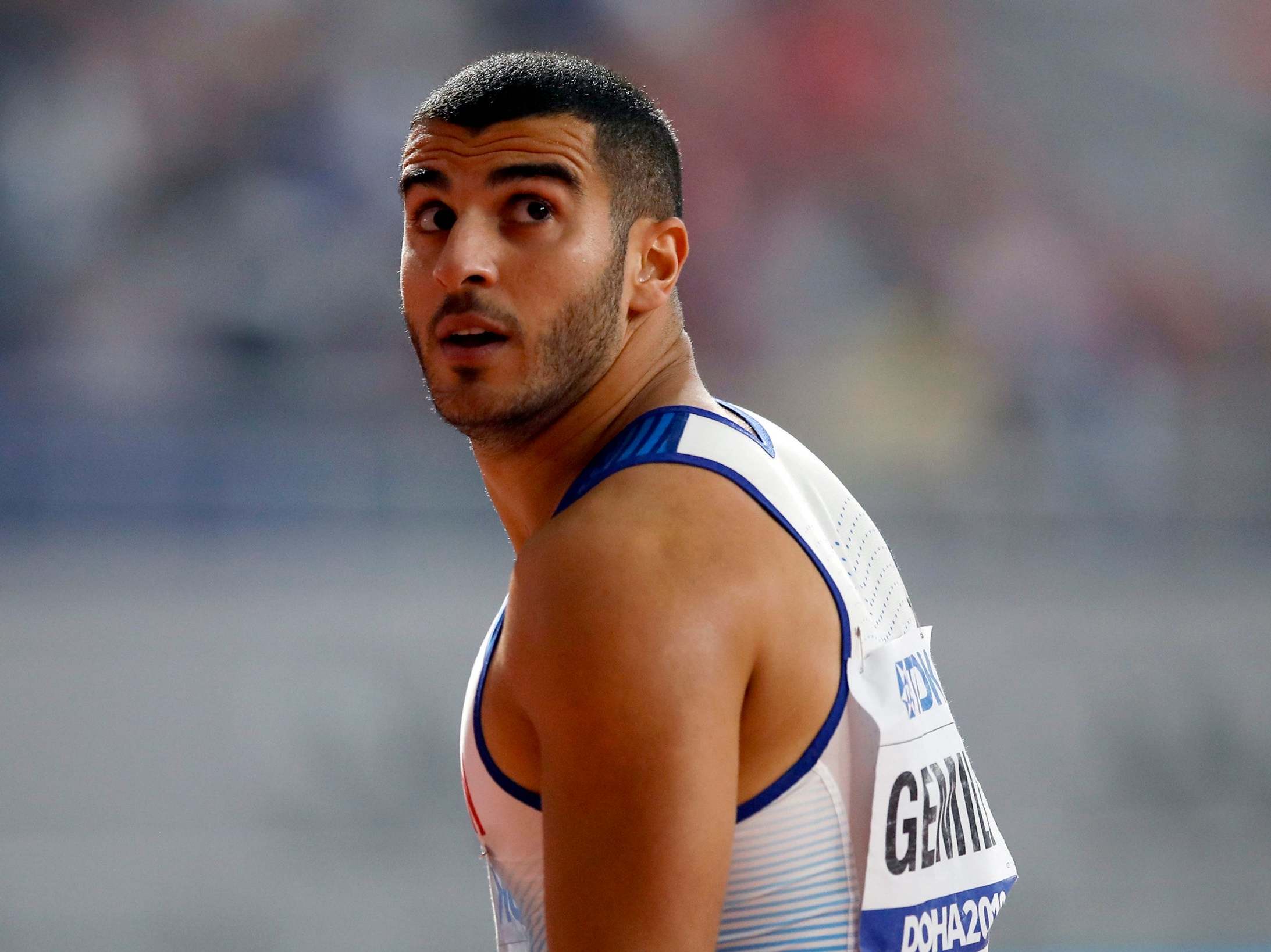 Adam Gemili reacts to winning his 200m heat