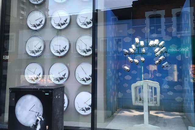 A new Banksy installation appears to have been set up in Croydon, London, with a number of different artworks in shop windows