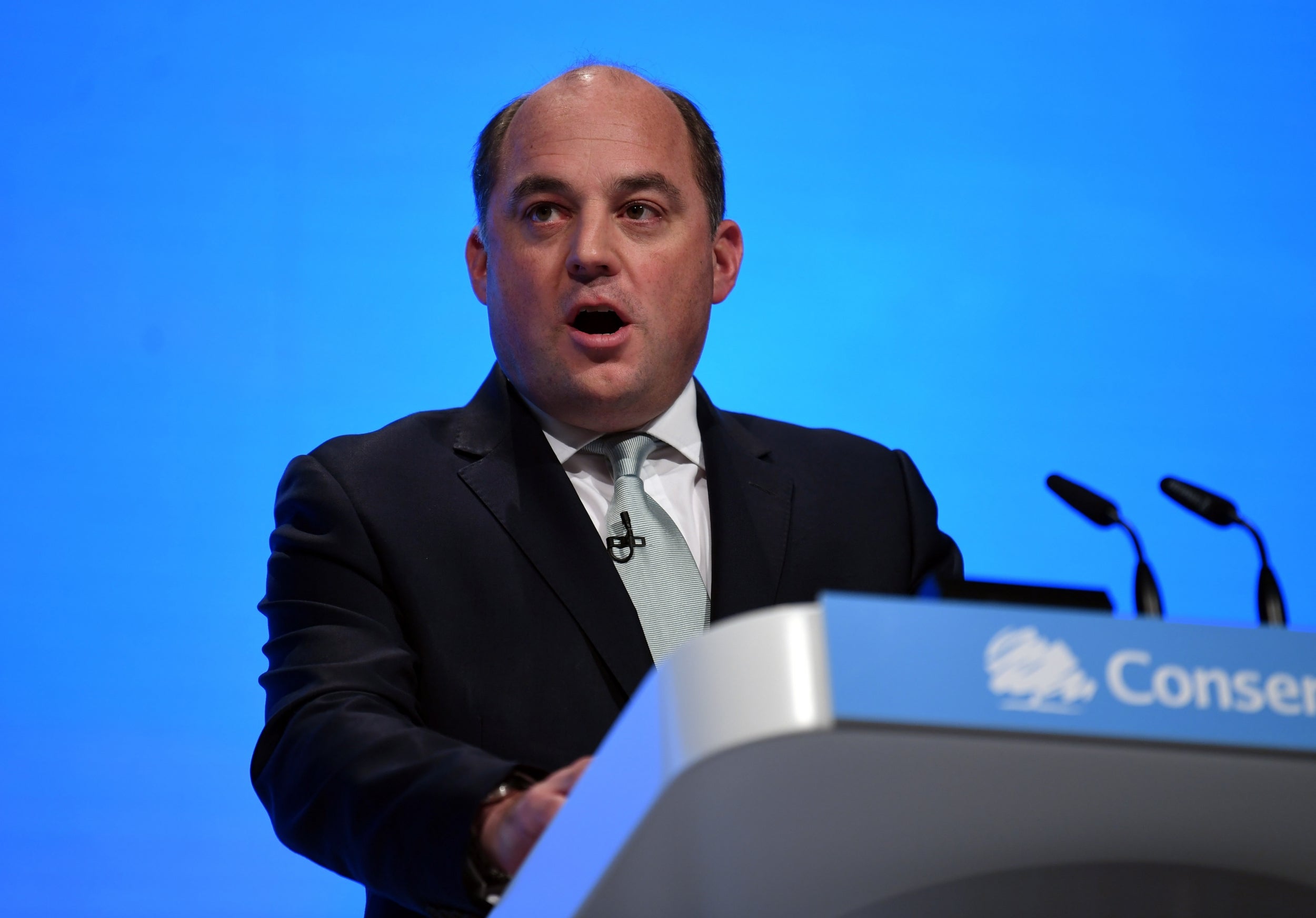 Defence secretary Ben Wallace speaks at the Tory conference
