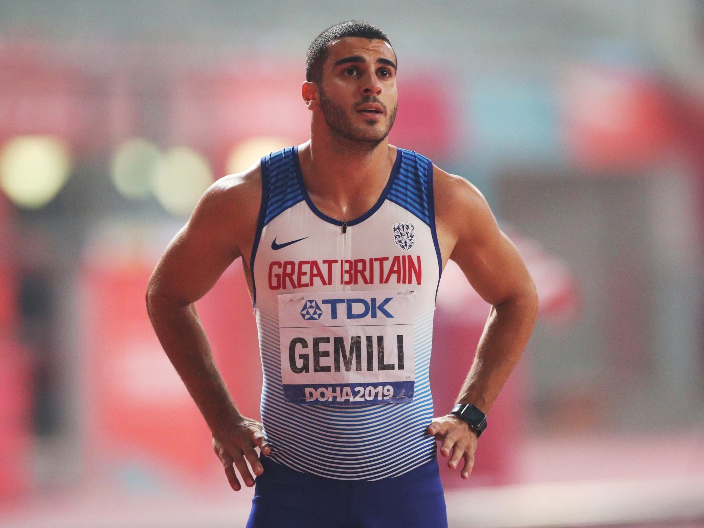 Adam Gemili reacts after missing out on a medal
