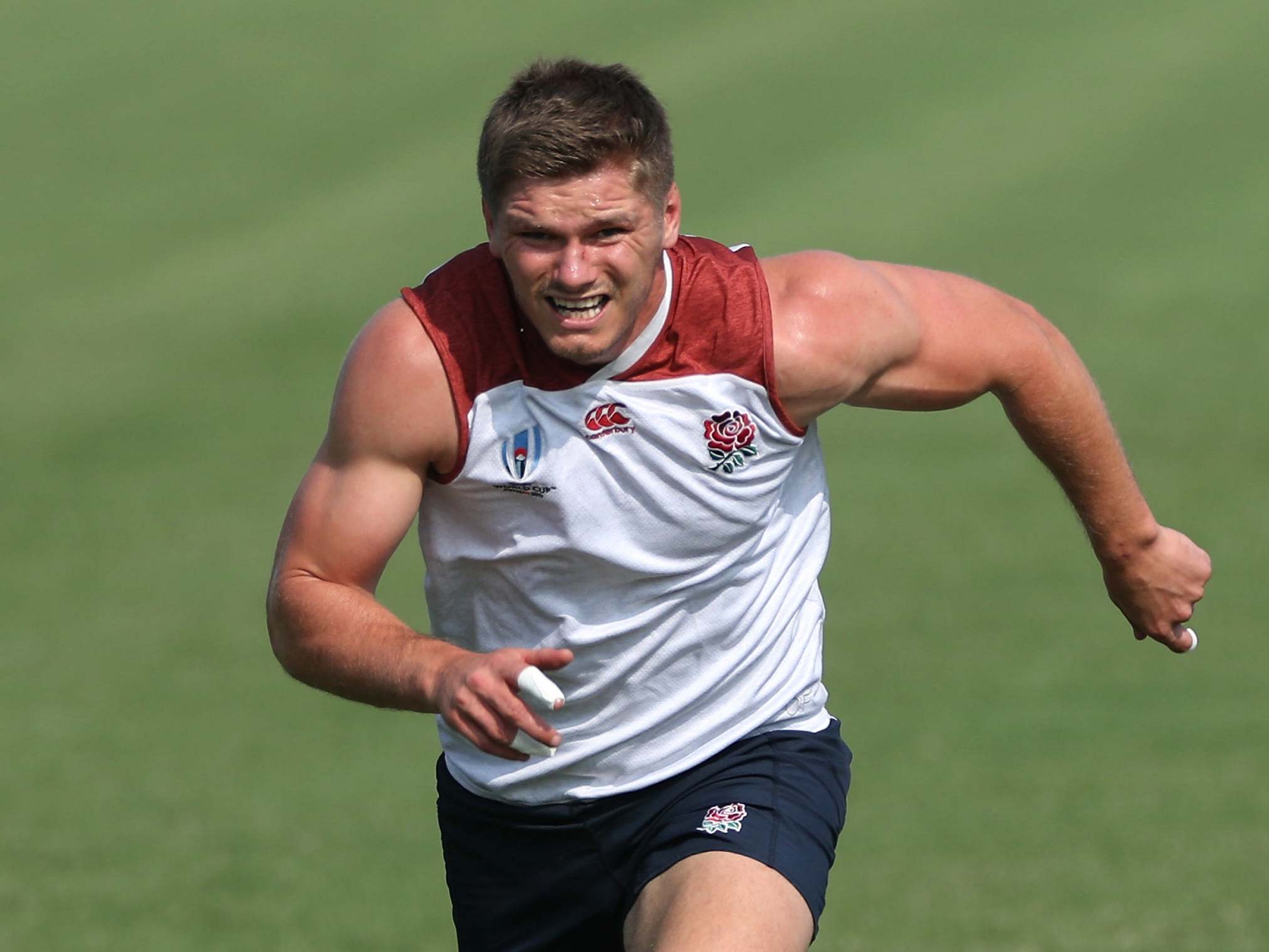 Owen Farrell trains ahead of England's Rugby World Cup clash with Argentina