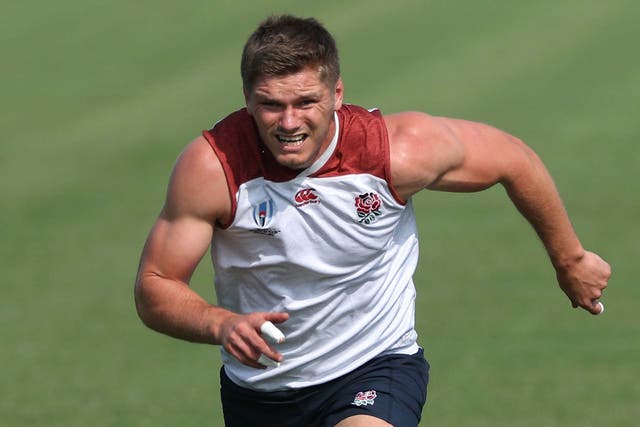 Owen Farrell trains ahead of England's Rugby World Cup clash with Argentina