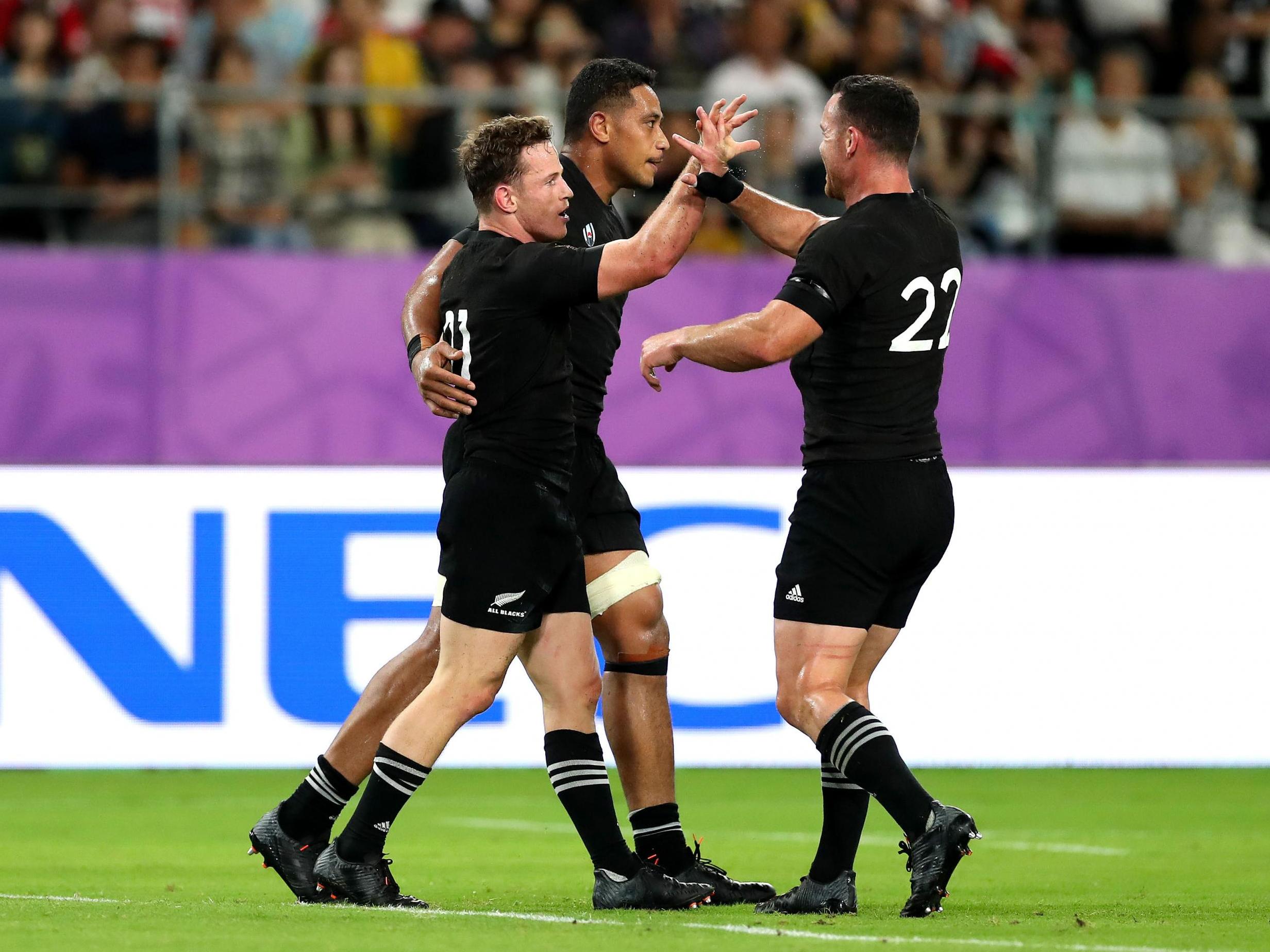 The All Blacks scored nine tries on their way to a comfortable victory