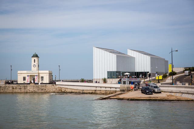 Outside the Turner Contemporary, opened in 2011, on the Margate pier