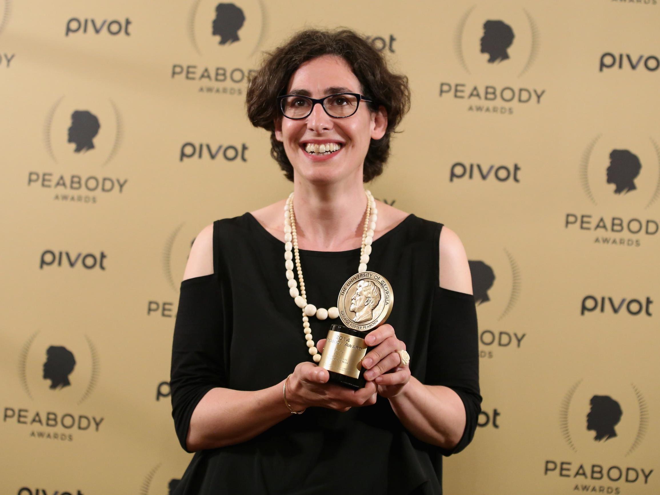 Sarah Koenig with the Peabody Award for ‘Serial’, which was honoured for taking podcasting into the cultural mainstream