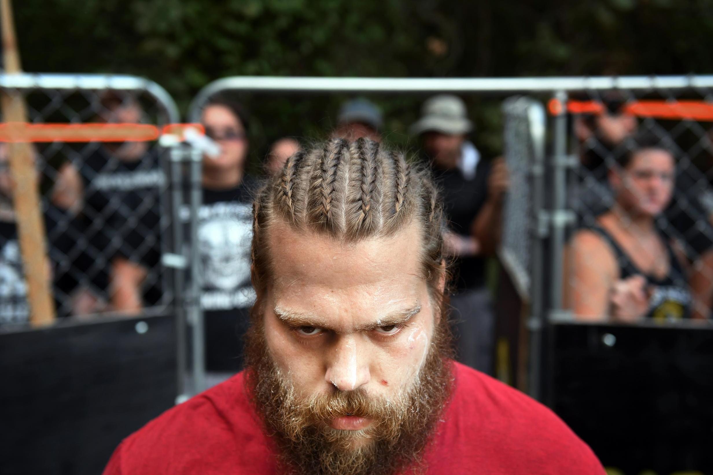 With the ring name of ‘Striking Viking’, Damian Hayes prepares for a fight