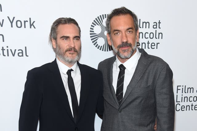 Joaquin Phoenix and Todd Phillips at the New York Film Festival for a screening of Joker