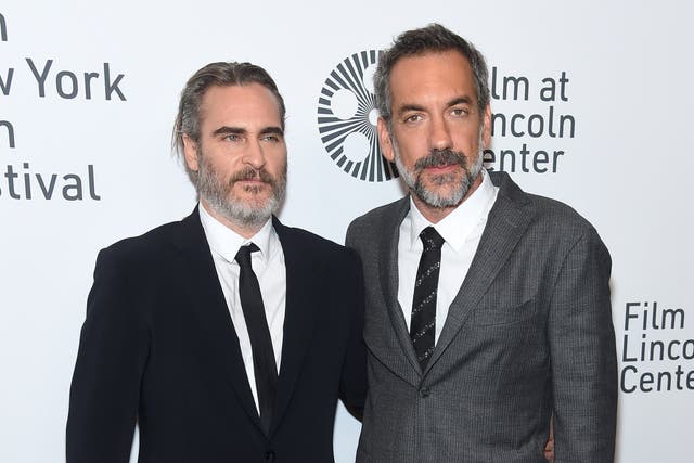 Joaquin Phoenix and Todd Phillips at the New York Film Festival for a screening of Joker