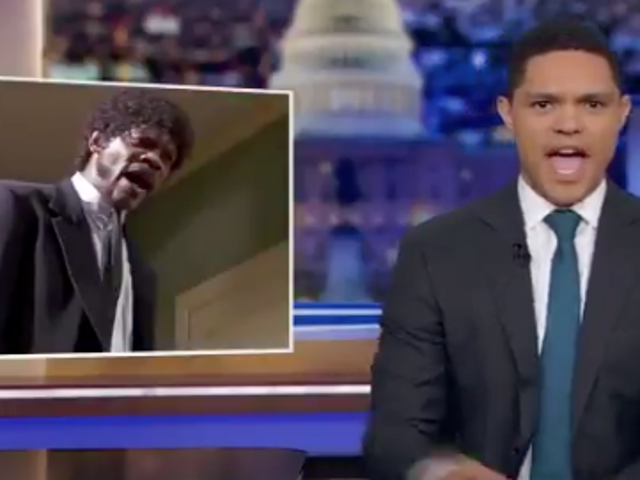 'Ask him a question': Trevor Noah mocks Donald Trump with a little help from Jules Winnfield