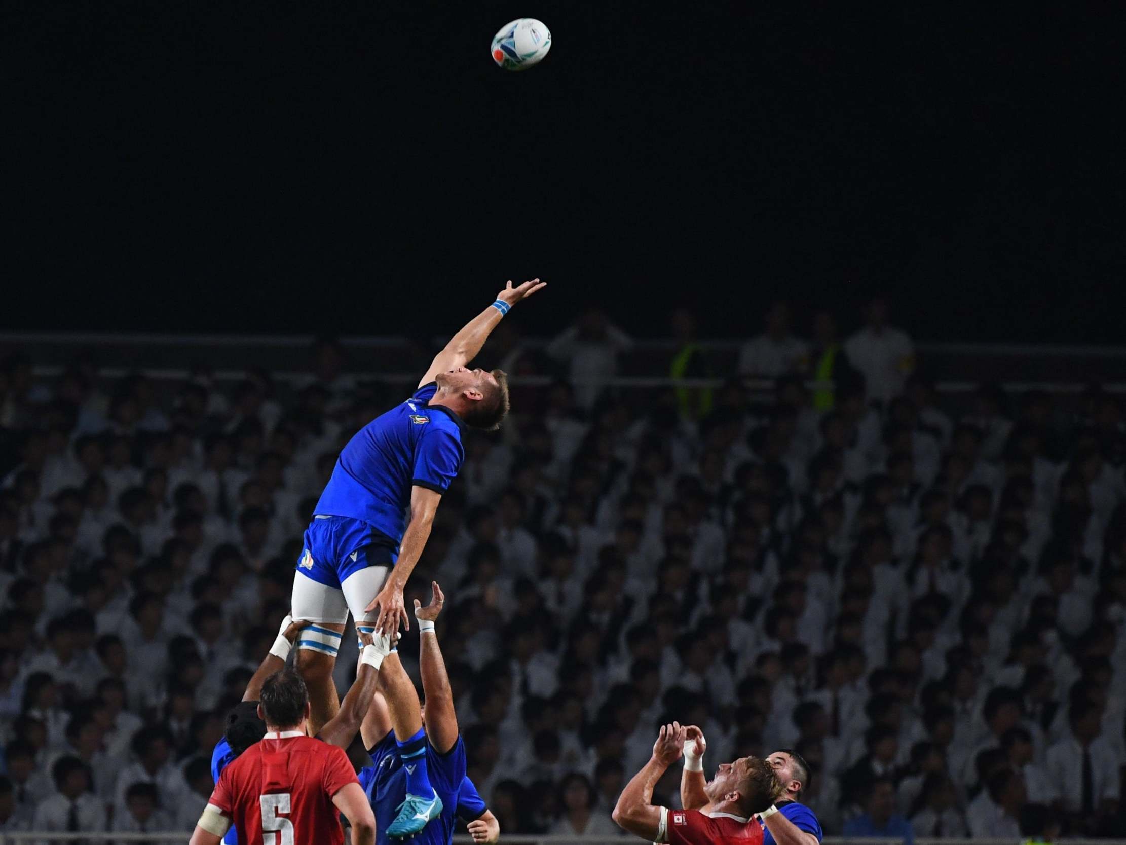 Italy's match with South Africa will be shown in space