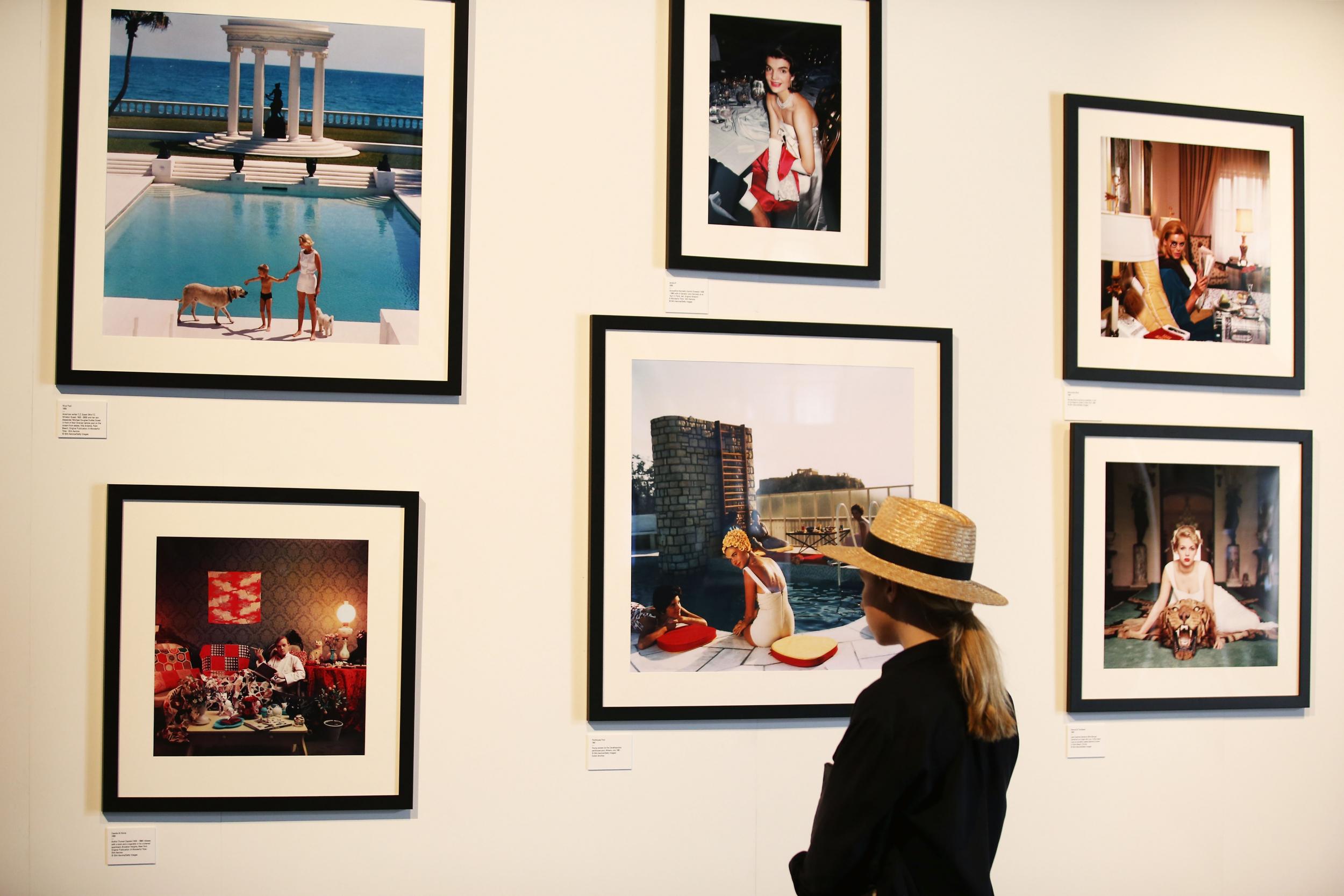 A Slim Aarons exhibition titled ‘The High Life’ in Sydney in 2016 (Getty)