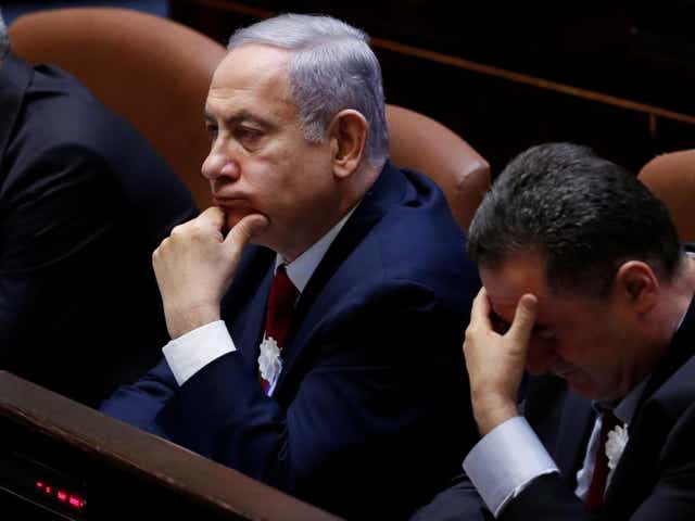 Benjamin Netanyahu attends the swearing-in ceremony of the 22nd Knesset in Jerusalem on Thursday