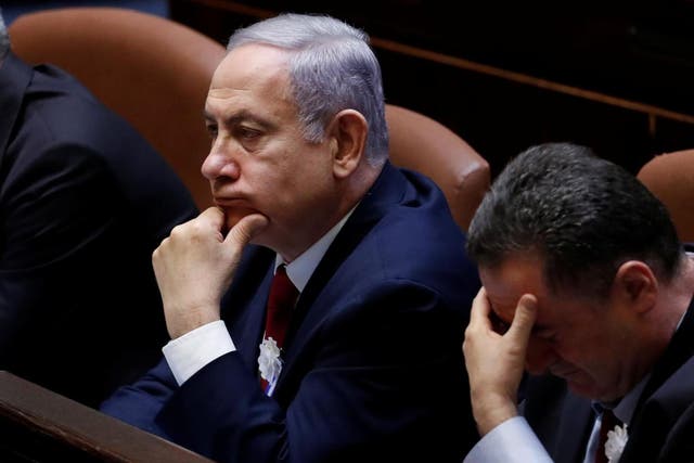 Benjamin Netanyahu attends the swearing-in ceremony of the 22nd Knesset in Jerusalem on Thursday