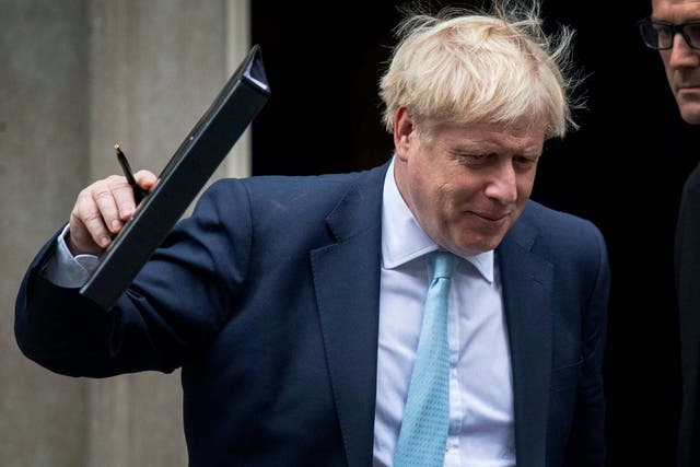 Johnson leaves No 10 yesterday, hours before Mr Stewart resigned from the Conservatives