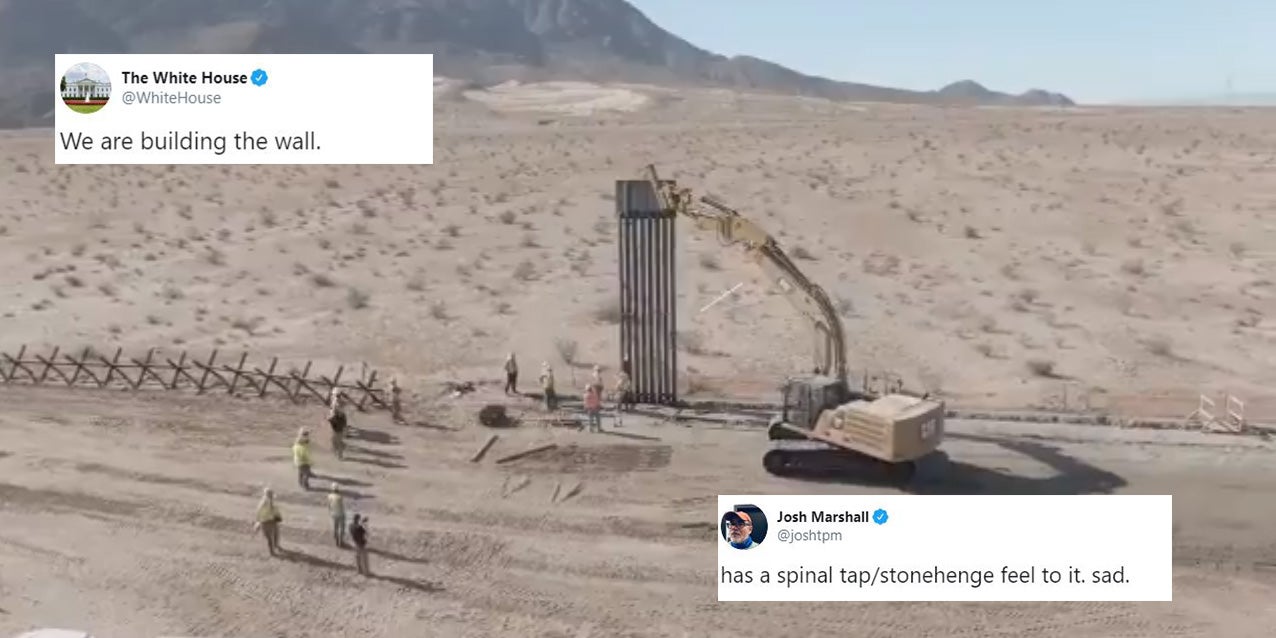 Trump news: White House release video of border wall being erected ...