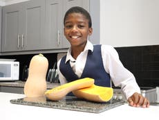 The 11-year-old boy cooking up a vegan snacks empire