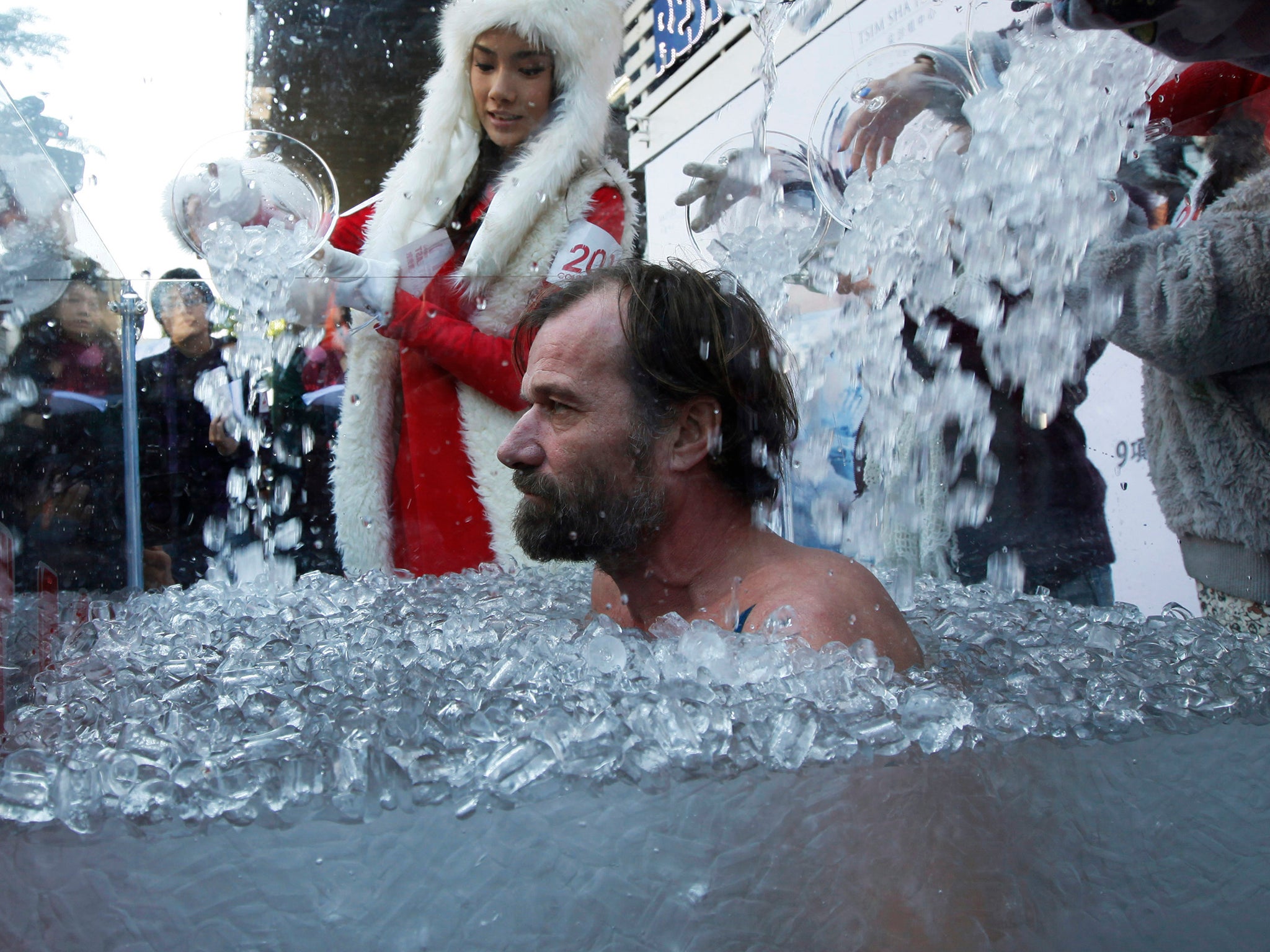 Wim Hof of the Netherlands, known as the Iceman, the Guinness World Record holder for his ability to withstand extreme cold