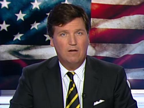 Tucker Carlson on his primetime Fox News show