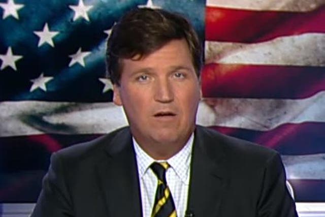 Tucker Carlson on his primetime Fox News show