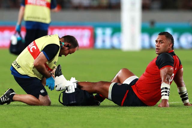 Billy Vunipola suffered an ankle injury during the first half of England's victory over Argentina