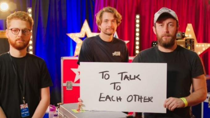 The backstage crew asked viewers to use the silence as an opportunity "talk to each other" (ITV)