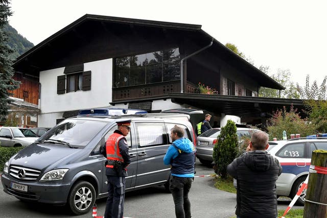 Suspect shot ex-girlfriend's father as he opened the door to the house in Kitzbuehel, then shot her brother in his bedroom and killed her mother, before climbing over a balcony into 19-year-old ex-girlfriend's room and killing her and her 24-year-old boyfriend, police say