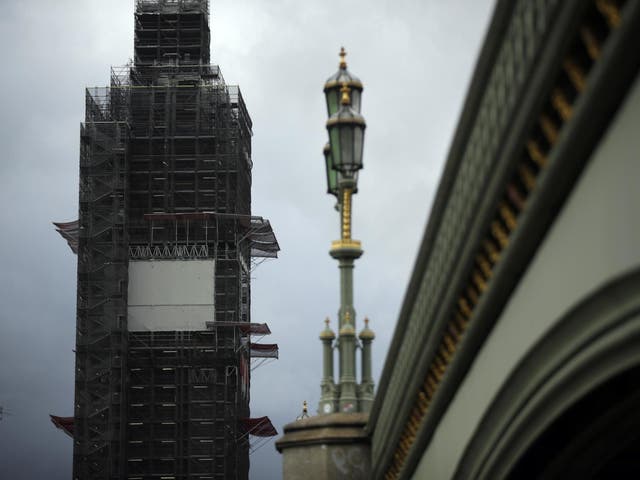 The tower has been covered in scaffolding since restoration work began in 2017