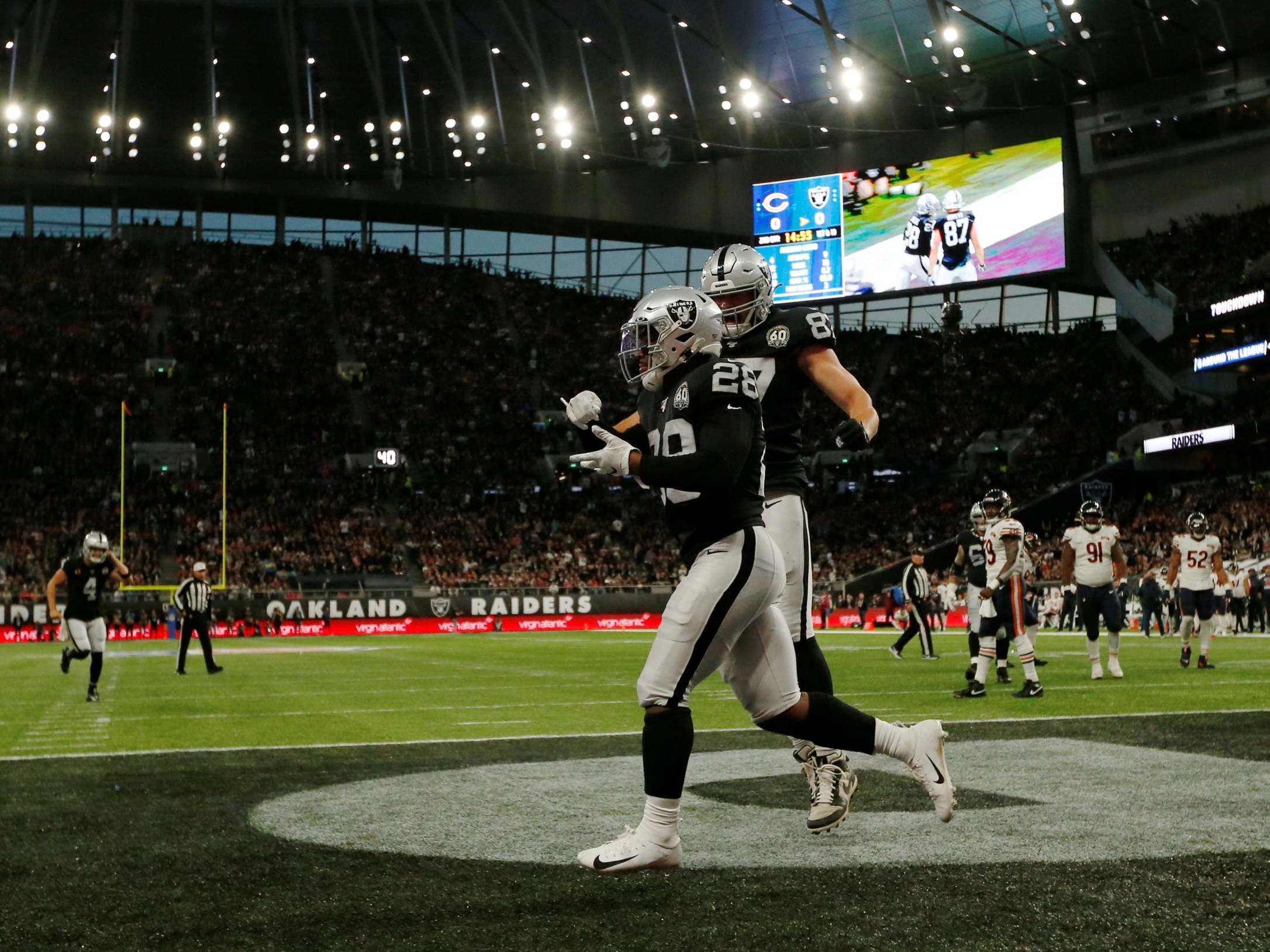 Josh Jacobs celebrates scoring a touchdown (Action Images via Reuters)