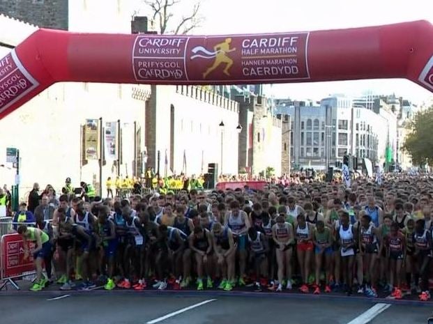 The runner died after crossing the finish line.