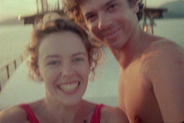 Kylie Minogue and Michael Hutchence in a scene from documentary Mystify: Michael Hutchence