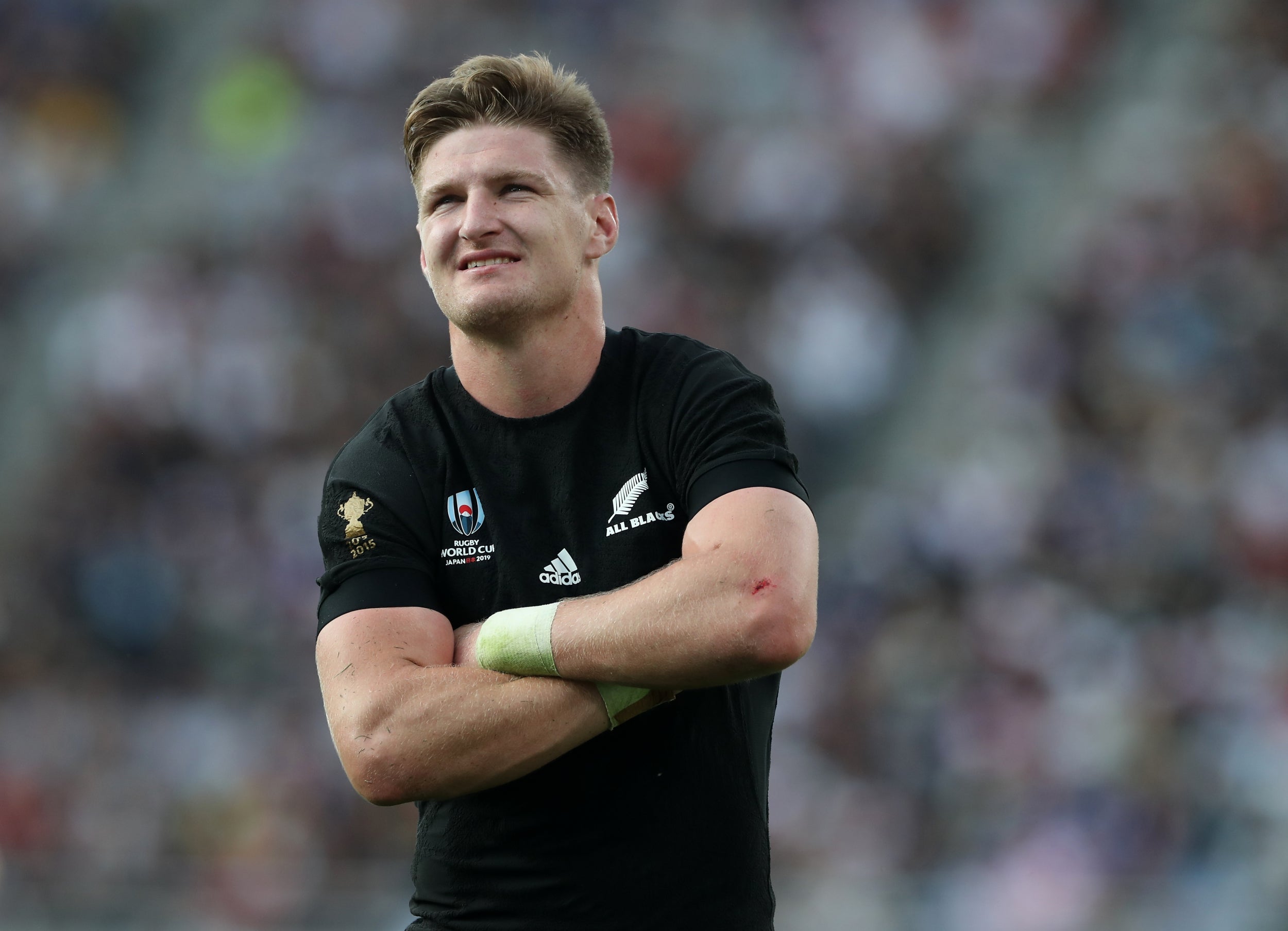 Jordie Barrett smiles as New Zealand romp to victory against Namibia (Getty)